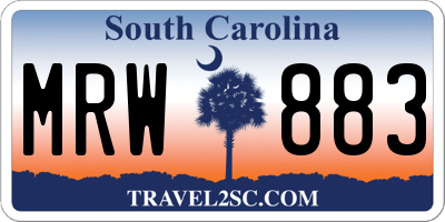 SC license plate MRW883