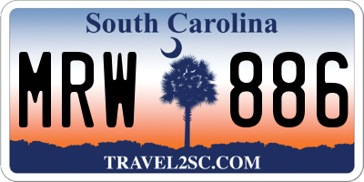 SC license plate MRW886
