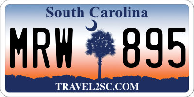 SC license plate MRW895