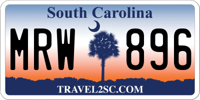 SC license plate MRW896