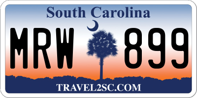 SC license plate MRW899