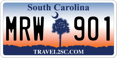 SC license plate MRW901
