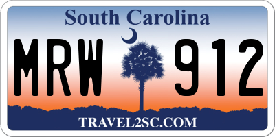 SC license plate MRW912