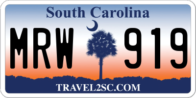 SC license plate MRW919