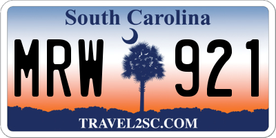 SC license plate MRW921