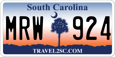 SC license plate MRW924