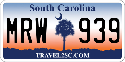 SC license plate MRW939