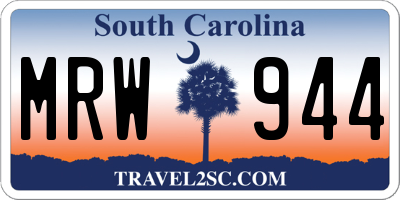 SC license plate MRW944