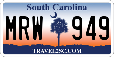 SC license plate MRW949