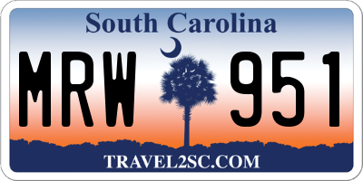 SC license plate MRW951