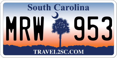 SC license plate MRW953