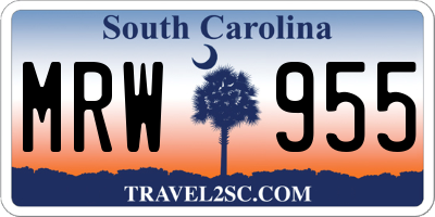 SC license plate MRW955