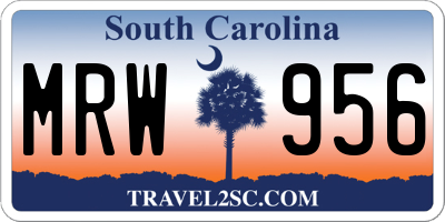 SC license plate MRW956