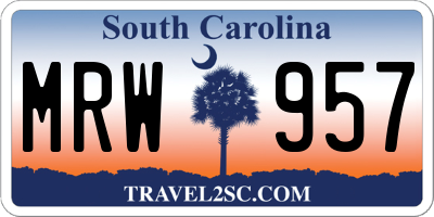 SC license plate MRW957