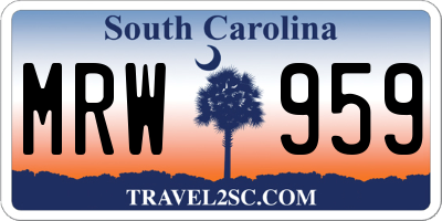 SC license plate MRW959
