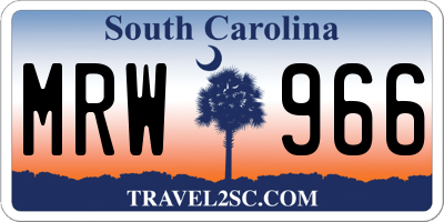 SC license plate MRW966