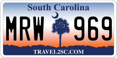 SC license plate MRW969