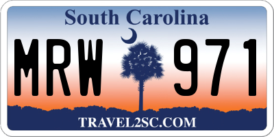 SC license plate MRW971