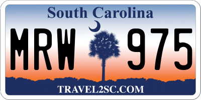 SC license plate MRW975