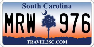 SC license plate MRW976