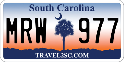 SC license plate MRW977