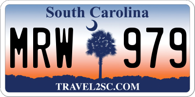 SC license plate MRW979