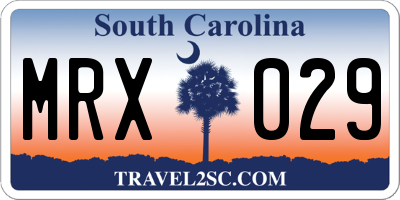 SC license plate MRX029