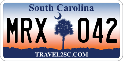 SC license plate MRX042