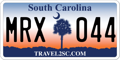 SC license plate MRX044