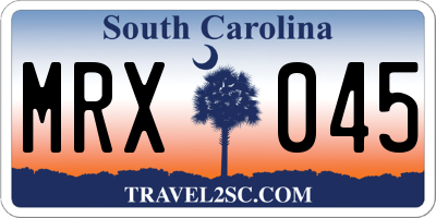 SC license plate MRX045