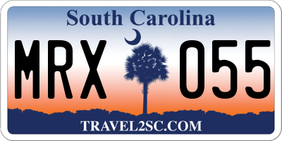 SC license plate MRX055