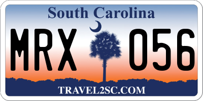 SC license plate MRX056