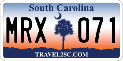 SC license plate MRX071