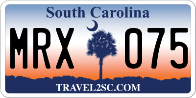SC license plate MRX075