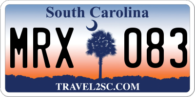 SC license plate MRX083