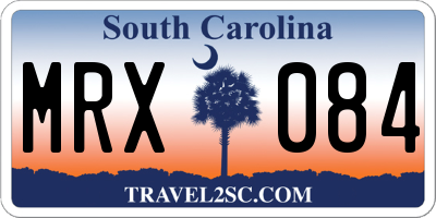 SC license plate MRX084