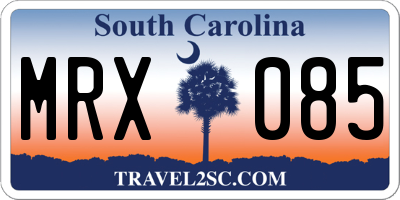 SC license plate MRX085