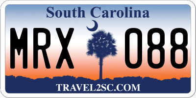 SC license plate MRX088