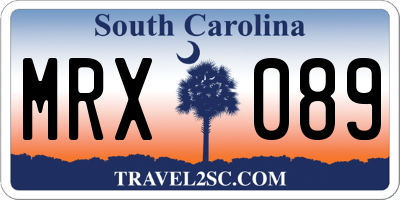 SC license plate MRX089