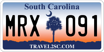 SC license plate MRX091