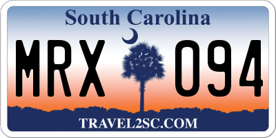SC license plate MRX094