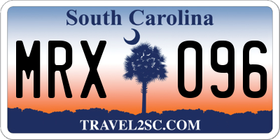 SC license plate MRX096