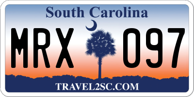 SC license plate MRX097