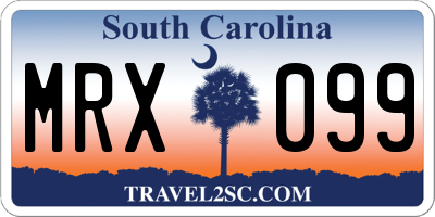 SC license plate MRX099