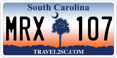 SC license plate MRX107