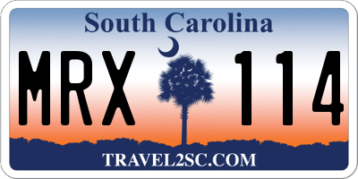 SC license plate MRX114