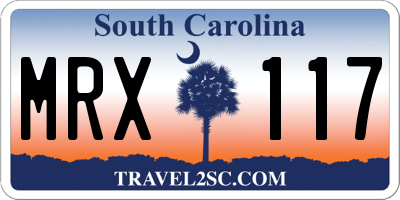 SC license plate MRX117