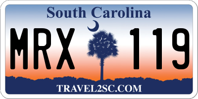 SC license plate MRX119