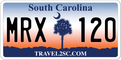 SC license plate MRX120