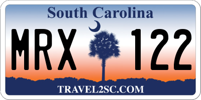 SC license plate MRX122